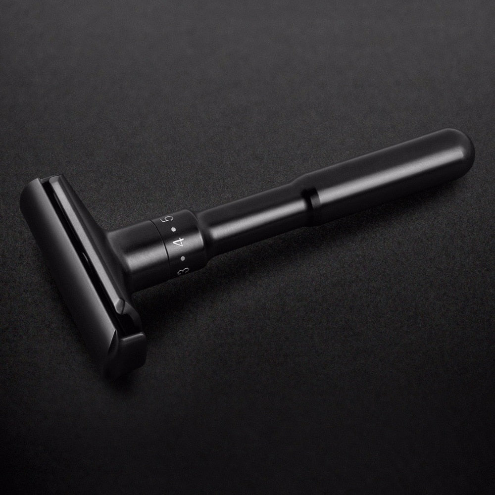 QShave Luxurious Black Adjustable Safety Razor