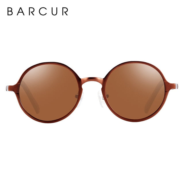 BARCUR,  Luxury Unisex Round Sunglasses  UV400