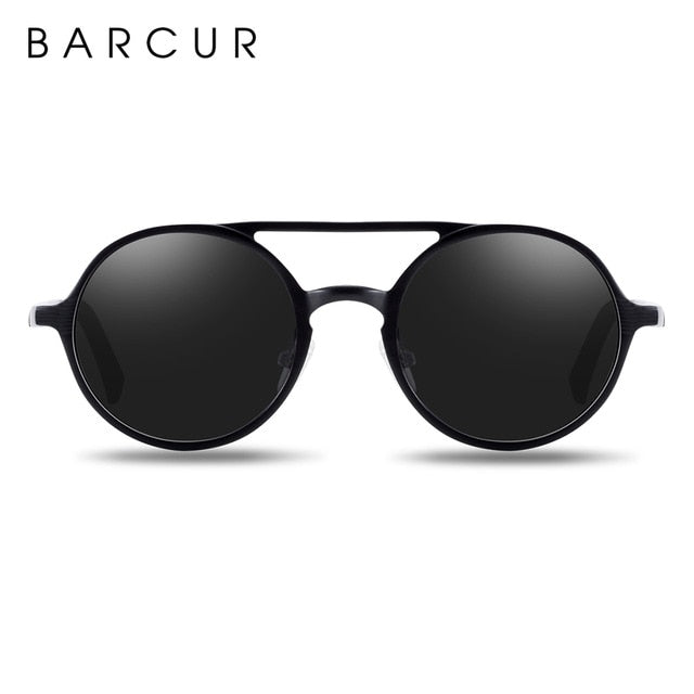 BARCUR,  Luxury Unisex Round Sunglasses  UV400