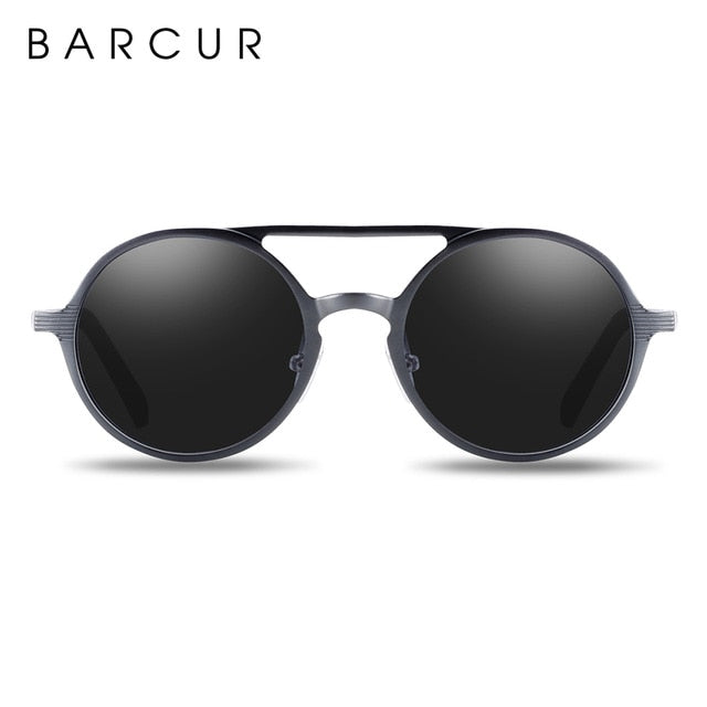 BARCUR,  Luxury Unisex Round Sunglasses  UV400