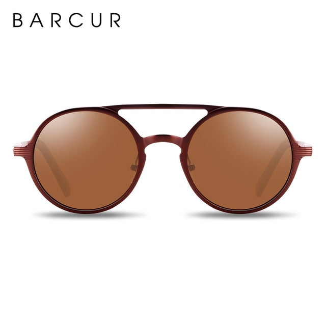 BARCUR,  Luxury Unisex Round Sunglasses  UV400